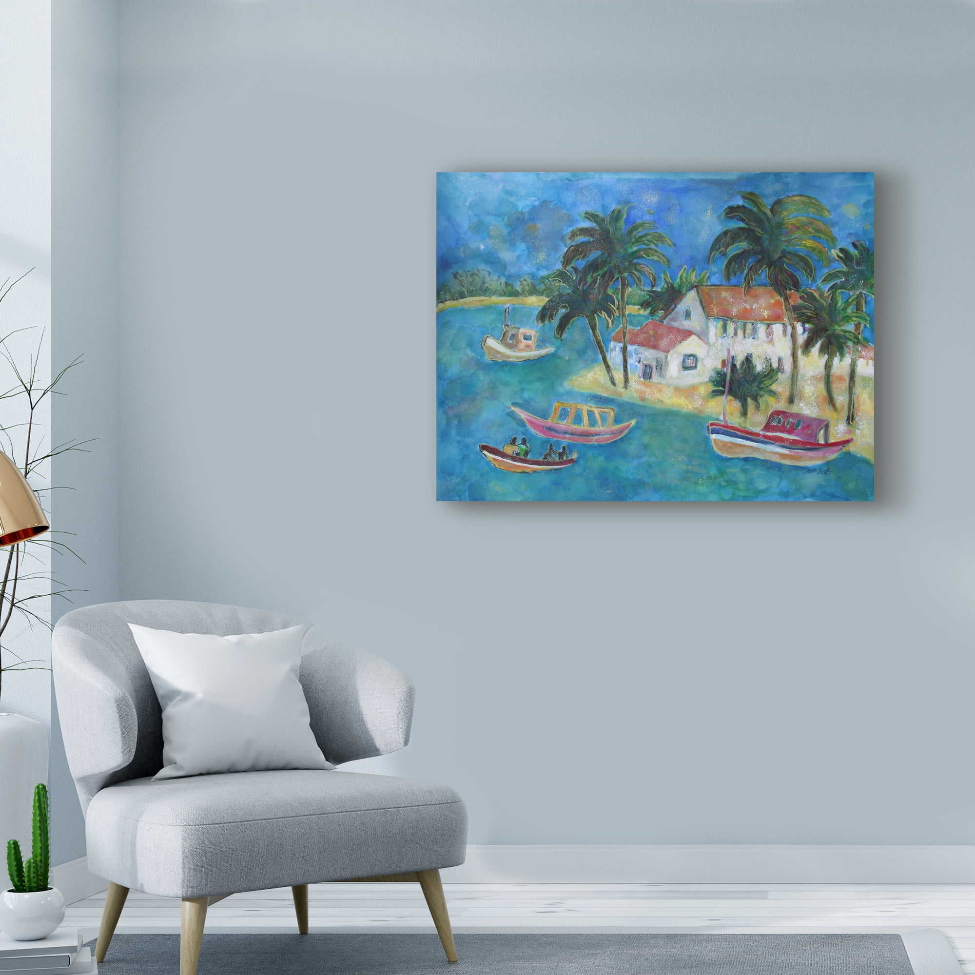 Trademark Fine Art 'Boats Praia Du Forte' Canvas Art by Lorraine Platt