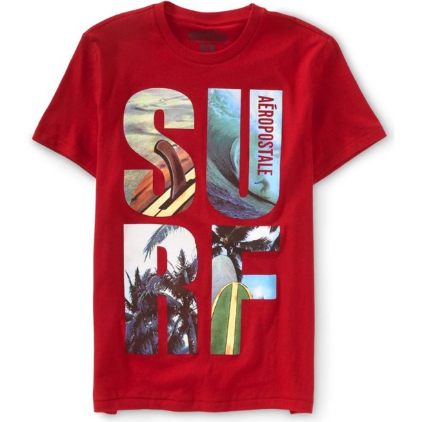 Camiseta gráfica de surf Aeropostale para hombre color rojo talla XS