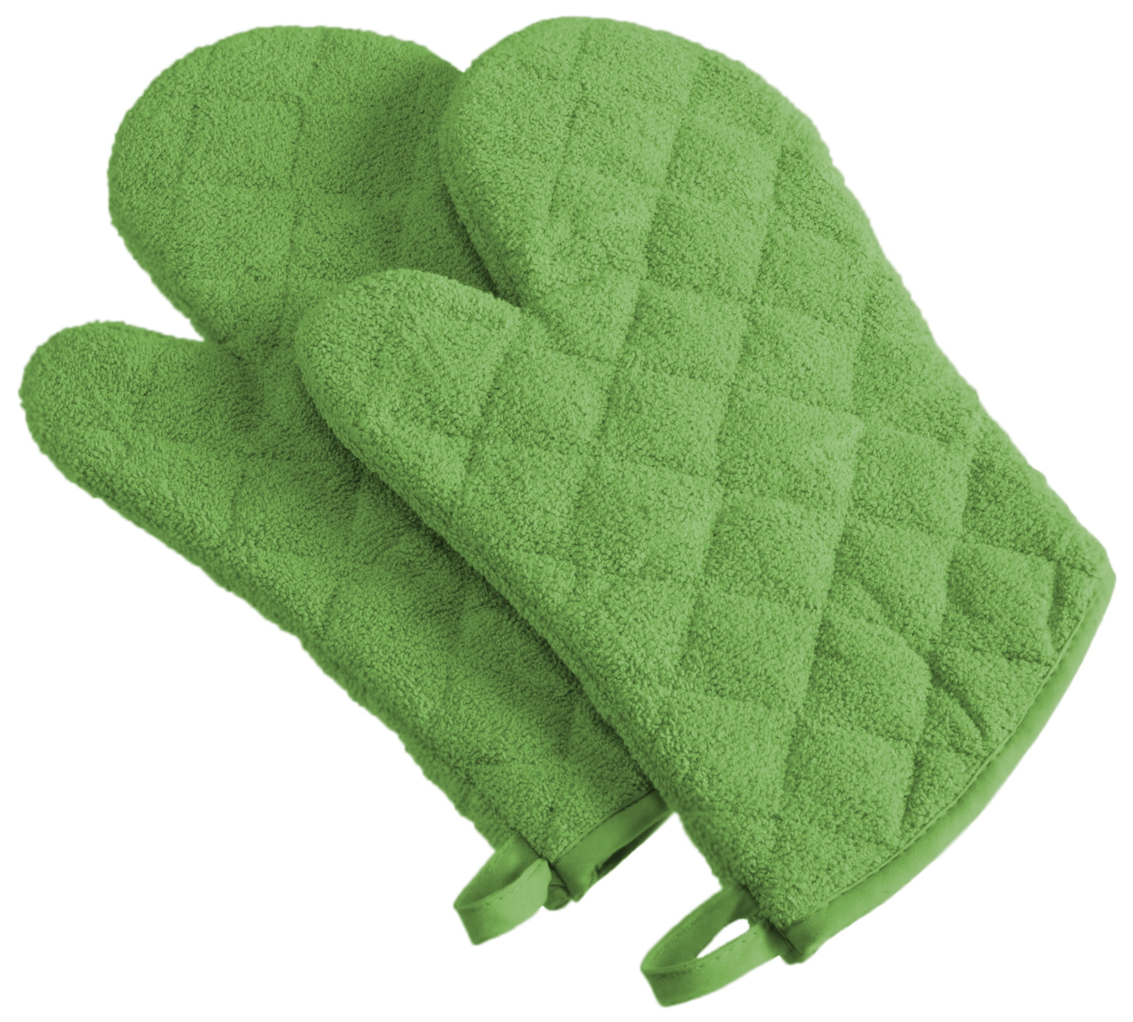 DII Green Apple Terry Oven Mitt (Set of 2), 7x13, 100% Cotton 