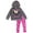 Charcoal/Hot Pink, variant on Minnie Mouse Girls' Fleece Pullover Hoodie and Leggings Set (Little Girls)