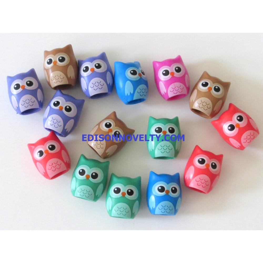 Rubber Owl Pencil Toppers (15)
