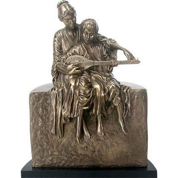 The Lesson Figurine Large 14.25" Tall Mother Teaching Son Decor Bronze Finish