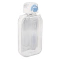 thumbnail image 5 of Botella de agua plana de 750 ml, delgada, de silicona para PC, a prueba de fugas, con correa, botella plana para deportes, actividades al aire libre, color blanco, 5 of 5