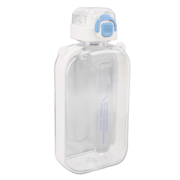 Flat Water Bottle, Pop Up Lid Eco Friendly Flat Drinking Bottle 750ml for Outdoor Activities Black,White,Grey,Green