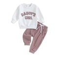 thumbnail image 2 of Elippeo 2PCS Baby Girls Outfits 3M 6M 12M 18M 24M 3Y Long Sleeve Embroidery Sweatshirt + Pocket Pants Set Toddler Clothes, 2 of 10