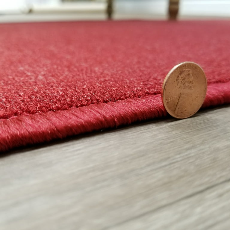Kapaqua Custom Size Solid Plain Rubber Backed Non-Slip Hallway Stair Runner  Rug Carpet Grey, 22in x 5ft