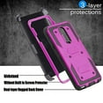 thumbnail image 3 of Mignova LG Stylo 4 case, heavy-duty shock-proof body protection rugged hybrid case with swivel belt clip and bracket for LG Stylo 4 case 2018 (Purple), 3 of 8