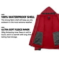 thumbnail image 5 of Little Donkey Andy Women's 3 in 1 Winter Ski Jacket Warm Fleece Liner Jacket Waterproof Windproof Snow Coat & Detachable Hood Tango Red/Black XL, 5 of 7