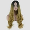 thumbnail image 3 of SUCS Women's Fashion Wig Gold Synthetic Hair Long Wigs Wave Curly Wig, 3 of 5