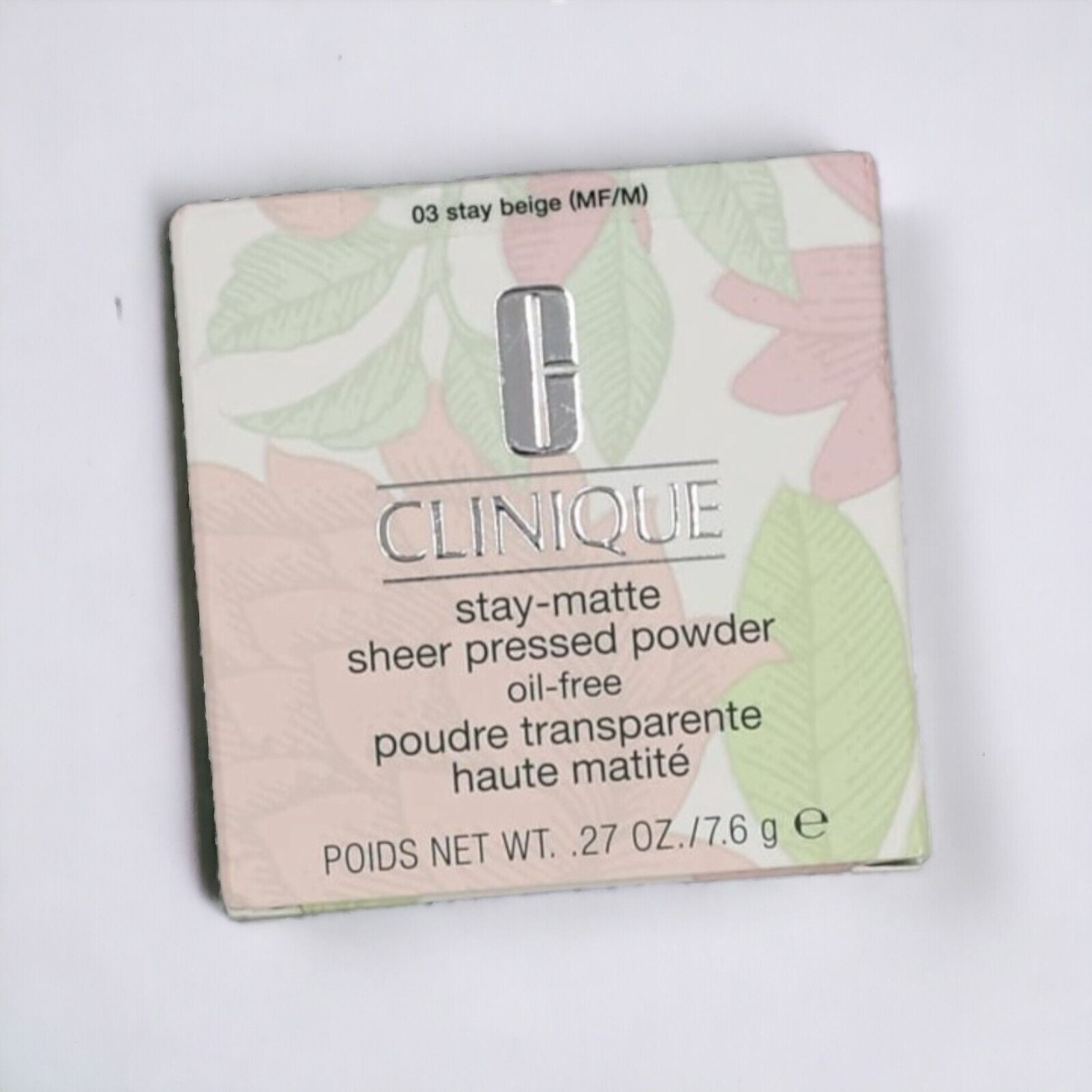 Clinique Stay-Matte Sheer Pressed Powder Oil-Free - 03 Stay Beige 0.27 oz/7.6 g NEW BOXED