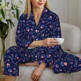 thumbnail image 6 of Fuzoiu Bone And Star For American Print Women's Long-Sleeved Pajama,Lounge Button Down Nightwear,Womens Notch Collar Pajama Set-X-Large, 6 of 7