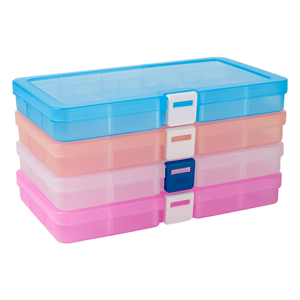18 Grids Plastic Organizer Box with Dividers, Exptolii Clear Compartment  Container Storage for Washi Tapes Beads Crafts Jewelry Fishing Tackles