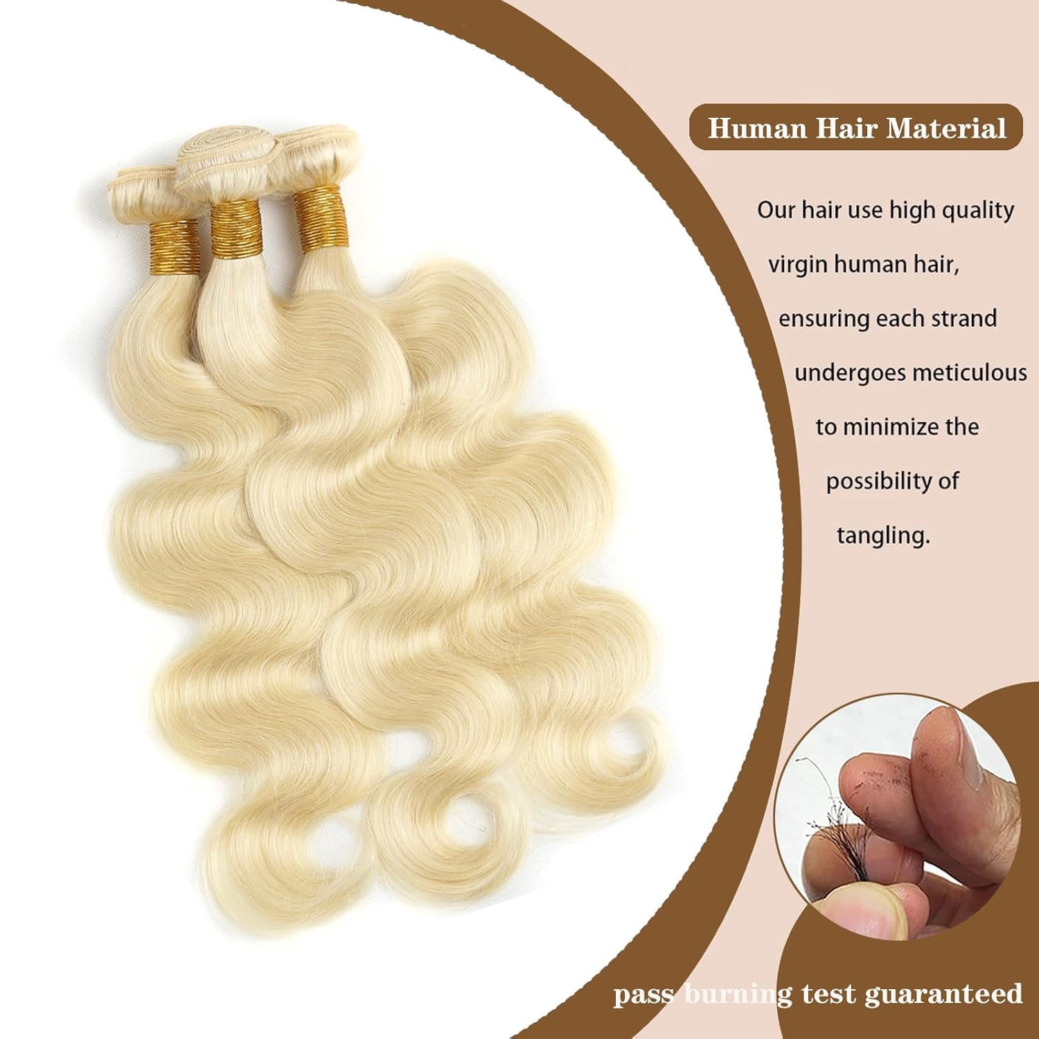 613 Blonde Bundles Human Hair Body Wave 26 26 26 inch 100% Unprocessed Virgin Human Hair Extensions Quick Weave Human Hair Bundles Double Weft