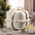 thumbnail image 4 of Baxton Studio Alfro Pouf Ottoman en Coton Tissé à la Main Beige avec Franges, 4 of 6