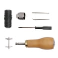 thumbnail image 3 of 7 piezas de accesorios de artesanía en cuero. Agujas de punzón y dedal de perforación de cordón de encerado de material cuero para kusrkot Agujas de coser artesanales, 3 of 8