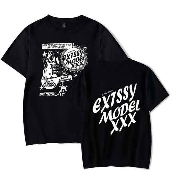 Yiudiqin Extssy Model XXX Print Crew Neck Short Sleeve Unisex T-Shirt