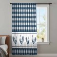 thumbnail image 3 of Farmhouse Blue Plaid Sheer Curtains 54 Inches Long, Vintage Country Cock Checkered Light Filering Curtains, Breathable Simi Curtain Privacy Drapes for Kitchen Bathroom Small Window Treatment, 3 of 9