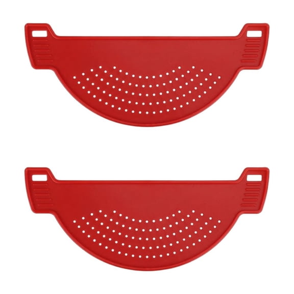 2 Pack Pot Strainer for Pots and Pans, PP Plastic Kitchen Drainer for Pasta, Vegetables and Fruits