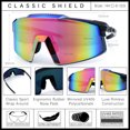 thumbnail image 5 of Oversized Mens Mirrored Shield Sunglasses Rimless Sport Wraparound UV400 / Slate Frame - Pink Mirror Lens, 5 of 7