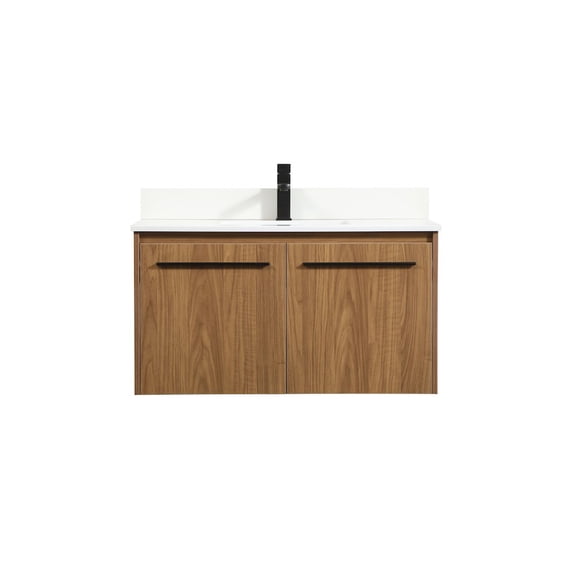 Elegant Decor Penn 36" Single Bathroom Vanity with Backsplash in Walnut Brown