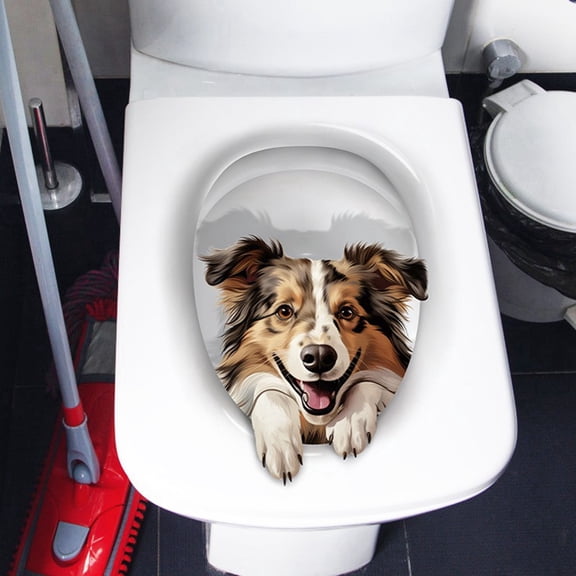 NookHive 3D Toilet Wall Stickers for Bathroom Decor, Self-Adhesive Waterproof Toilet Seat Cover Decoration, Removable Vinyl Stickers for Home & Rental,White