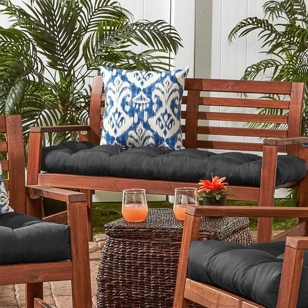 ERDOUY Indoor/Outdoor Bench Cushion, Swing Cushion, 51.2"x19.7", for Lounger Garden Furniture Patio Lounger Bench (Black)