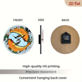 thumbnail image 7 of A 10-inch 2D flat "Pisces" theme wooden silent wall clock is an excellent choice for Halloween/Easter/Christmas gifts and is suitable for modern home decoration art., 7 of 7