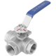 thumbnail image 1 of Válvula de bola de hilo femenino DN20 de 3/4 "válvula de bola tipo T de puerto completo de 3 vías de acero inoxidable para control de regulación de vapor de agua y aceite fluido, 1 of 5