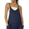 thumbnail image 3 of DYMADE Women Woven Casual Back Zip Pocket Design Suspenders One-Piece Overalls, 3 of 4