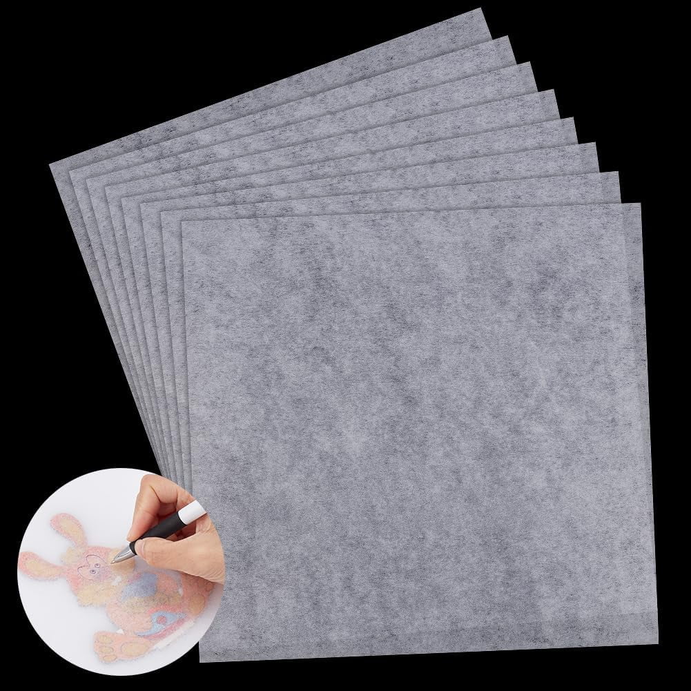 PH 50 Sheets Tear Away Embroidery Stabilizer Water Soluble Fabric Non Woven Wash Away Fabric Machine Embroidery Topping Stabilizer Backing for Hand Sewing Craft Embroidery 19.8x19.7 Inch White