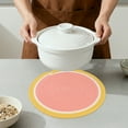 thumbnail image 4 of Farmhouse Round Placemats Set of 6 Woven Placemats for Dining Table Decor Kitchen Table Mat Wipe Clean Pink 11.8inch, 4 of 5