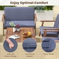 thumbnail image 5 of Costway 8 Acacia Wood High Stability Outdoor Conversation Sets with Loveseat and Chair, Natural/Grey, 5 of 9