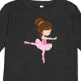 thumbnail image 4 of Inktastic Ballerina, Ballet Girl, Ballet Dance, Brown Hair Girls Long Sleeve Toddler T-Shirt, 4 of 5