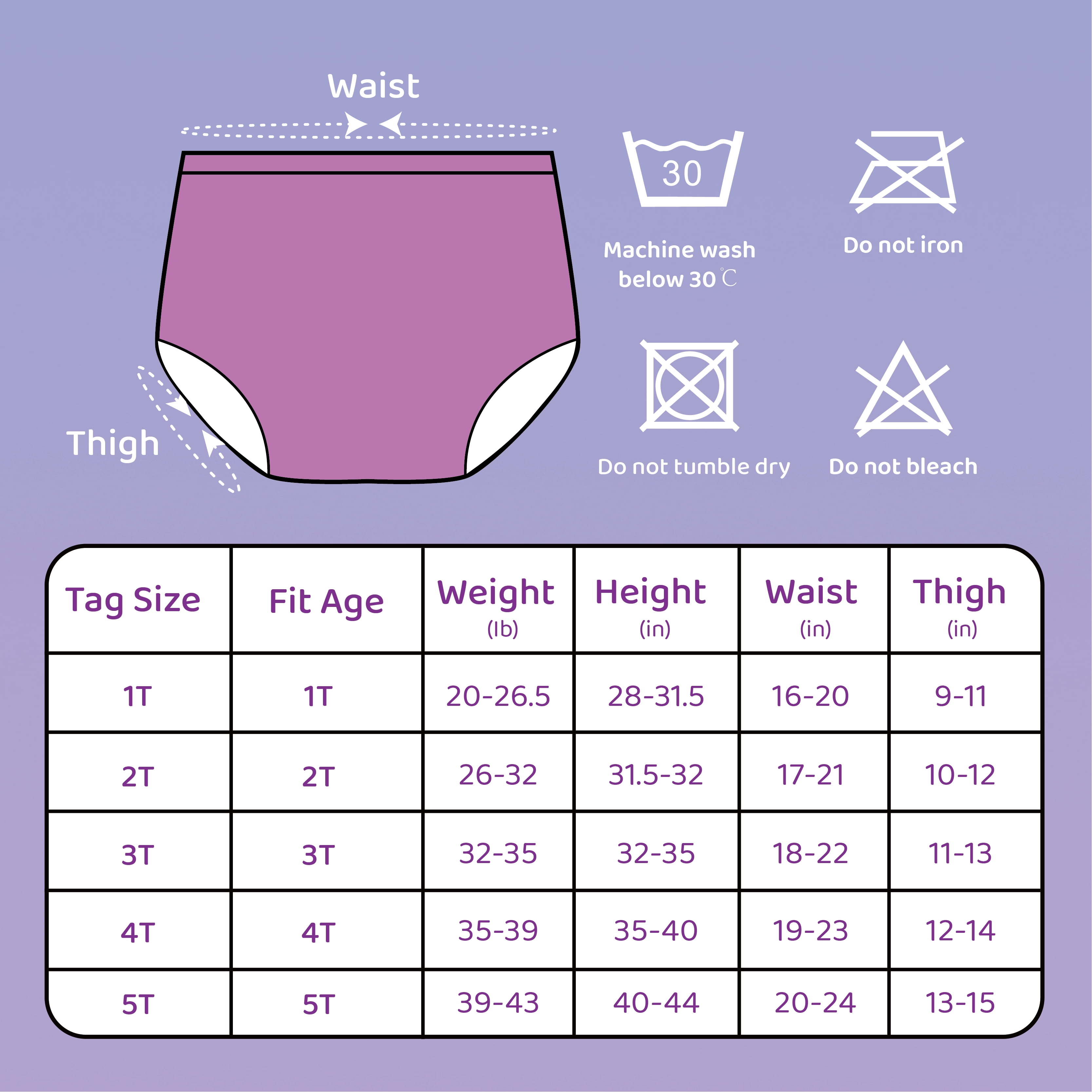 BISENKID 6 Packs Waterproof Plastic Training Pants for Toddlers Training Underwear Girls Good Elastic Plastic Underwear for Toddlers Girls 1t