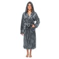 thumbnail image 1 of PAVILIA Plush Hooded Robe For Women | Grey, Fluffy Soft Bathrobe With Hood | Fuzzy Warm Spa Robe, Cozy Fleece Long Robe | Satin Trim, Large-X-Large, 1 of 9