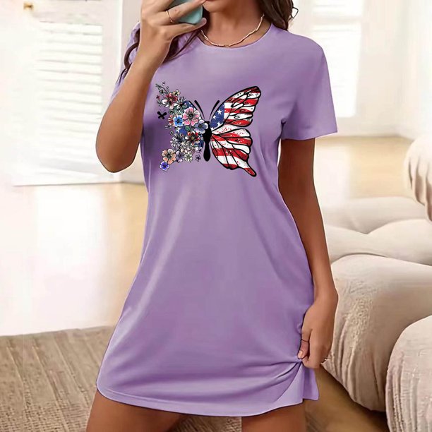 Camisón corto de talla grande para mujer, camisón de manga corta con estampado de pecho a la moda, camisón para mujer
