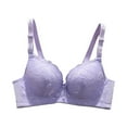 thumbnail image 2 of Amidoa Lace Bras for Older Women Underwire Purple Push-up Embroidered Bras Brasieres for Womens XL, 2 of 3