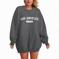 thumbnail image 4 of Towmus Women's Los Angeles Crewneck Sweatshirt Casual Long Sleeve Raglan Shirts Cool Letter Print Pullover Tops, 4 of 5