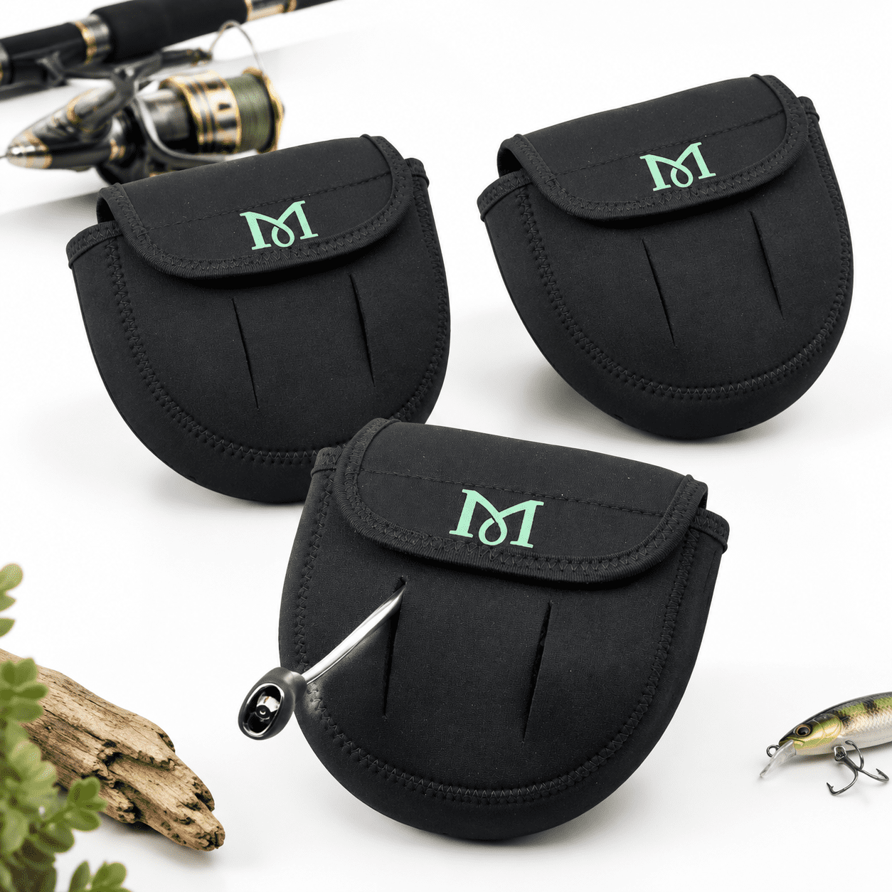 Neoprene Spinning Reel Cover Case Pouch Glove S(200 500 1000)-3pcs Fits 200-1000 Series Reels