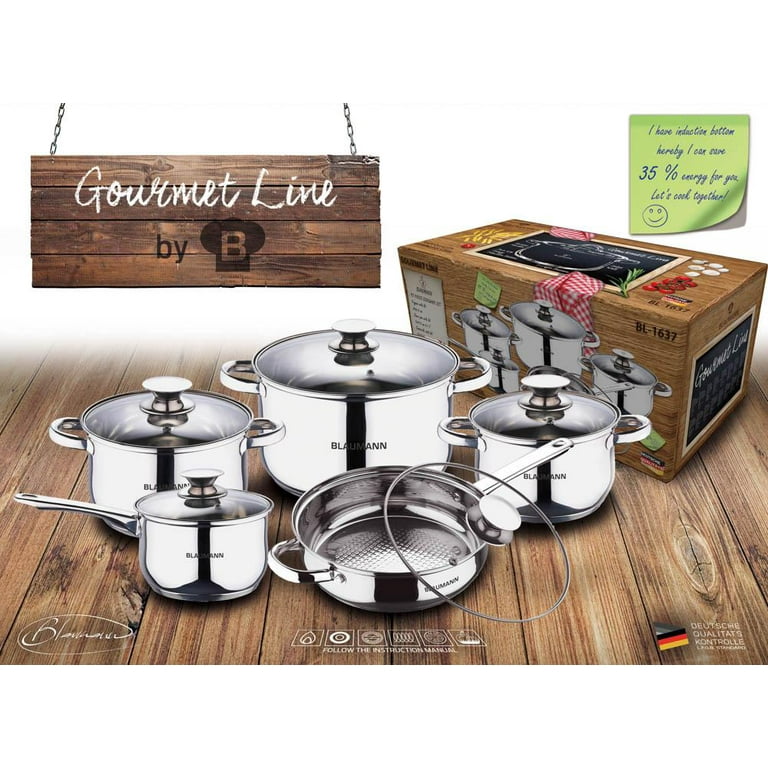 Biltmore® Gourmet 10-piece Stainless Steel Cookware Set