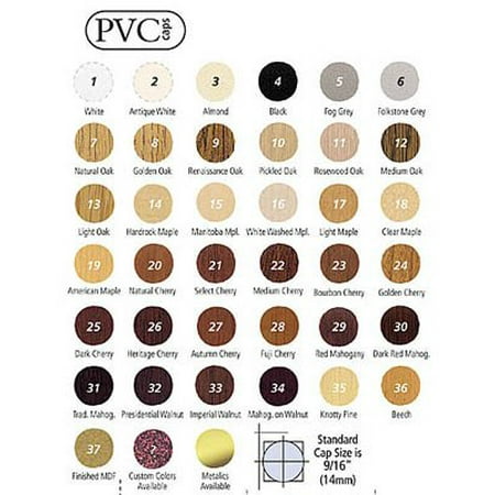 Adhesive Cover Caps Pvc Wood Medium Cherry 9/16