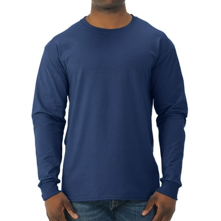 Jerzees Men's and Big Men's Moisture Wicking Long Sleeve Crew T-Shirt, Up To Size 3X