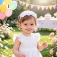 thumbnail image 5 of Cdudpw Baby Girl Headbands and Bows for Newborn Infant Toddler Nylon Hairbands Hair Accessories(Light Yellow,0-24 Months), 5 of 5