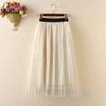 thumbnail image 2 of Generic Walmart Festive Holiday Apparel Summer Girls Half Skirt Press Pleated Mesh Half Skirt Princess Wind Short Skirt for Casual Soft Comfortable Breathable ﻿5-7YearsBeige, 2 of 5