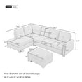 thumbnail image 3 of Euroco Reversible Sectional Sofa 6 Seat Couch with Storage Ottoman, L-shape Sofa with Rivet for Living Room, Dark Gray, 3 of 8
