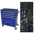 thumbnail image 7 of Blue 4-Drawer Rolling Tool Box with Tools, 24.25" Steel Tool Cabinet with Locking Wheels, 29.33" Height, 7 of 7