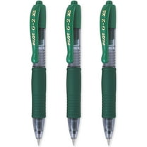 Pilot G2-XS Pixie Retractable Gel Ink Rollerball Pens - 0.7mm Nib - Green- Pack of 3