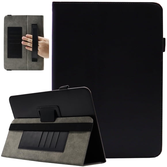 Funda para tablet Viclowlpfe universal de 9.6 a 11 pulgadas con correa de mano, negra