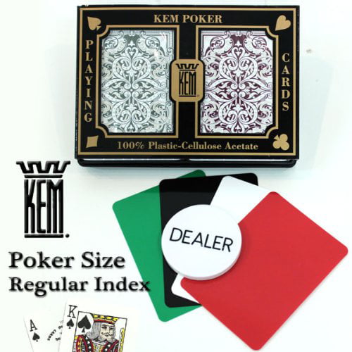 New COPAG Plastic Playing Cards Poker Size Jumbo Index Burgundy Green FREE CUT 