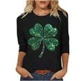thumbnail image 3 of TaTaai Women's Fashion St. Patrick's Day Unstructured Print Loose Casual Round Neck 3/4 Sleeve T-Shirt Pullover Gift, 3 of 5